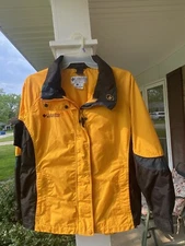 Vintage Columbia Bugaboo Women L Yellow Windbreaker Jacket Full Zip