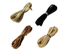 4er Pack MIxed Flach Leder 3mm Breit 2m Lang Schnur Kordel Basteln Schmuckherstellung