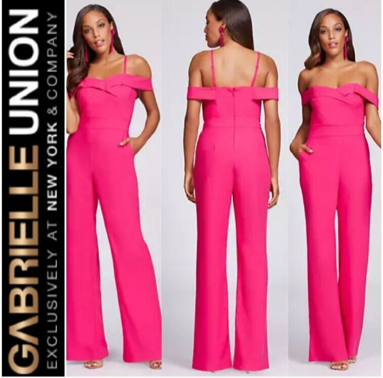 Gabrielle Union Hot Pink Fuchsia Off On Shoulder Adj Strap