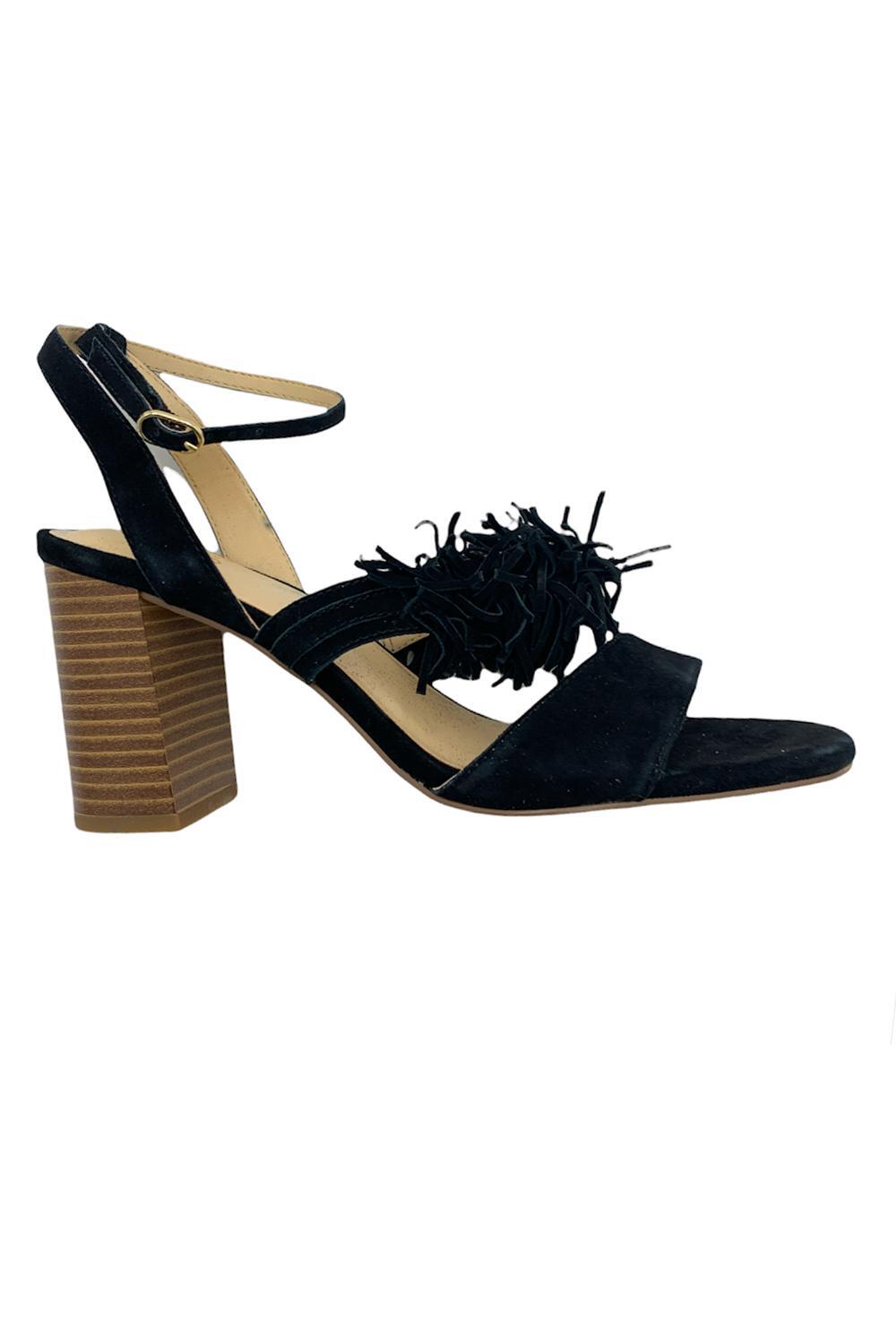 C. Wonder Замшевые босоножки на блочном каблуке с бахромой Gabrielle Black