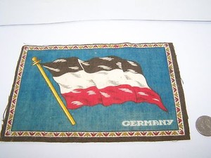 c.1915 GERMANY FLAG FLANNEL CIGARETTE PACK TOBACCO FELT ANTIQUE 8.25" x 5.25"