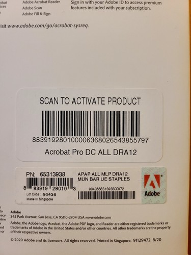 Adobe Acrobat Pro DC 2020 Upgrade 1 Year Subscription PDF for Windows + Mac OS - Picture 12 of 12