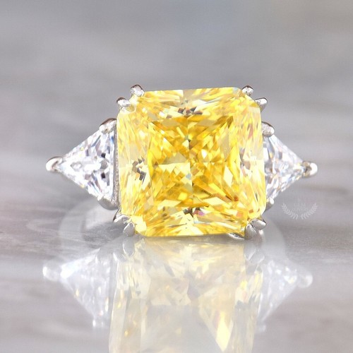 Certifed Natural Yellow Sapphire 14 K White Gold Wedding Ring Gift Jewellery
