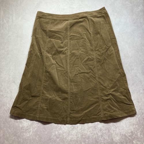 Croft Barrow Corduroy Skirt Size 16 Khaki Brown Midi Modest A-Line - Picture 3 of 8