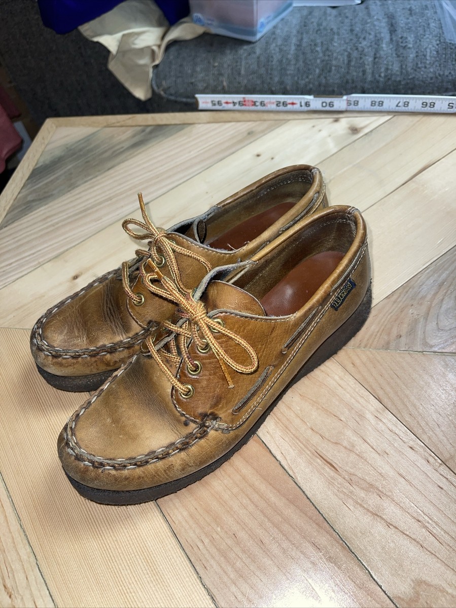 Vintage 1970s Women's Thick Gum Sole Dexter's Tan Leather Shoes 7N