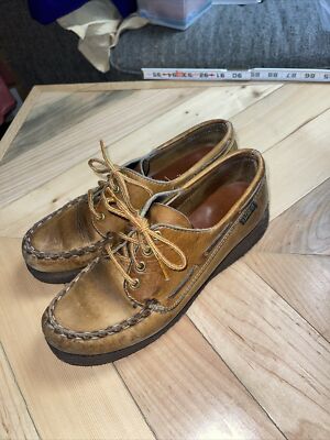 Vintage 1970s Women's Thick Gum Sole Dexter's Tan Leather Shoes 7N