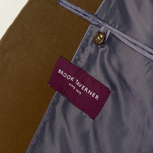 Chaqueta Deportiva Brook Taverner Para Hombres 42R Marrón Algodón Cepillado Moleskin Blazer - Imagen 13 de 15