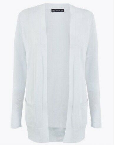 Ex M&S Cardigan Ladies Relaxed Soft Pure Cotton Cardi Knit Long
