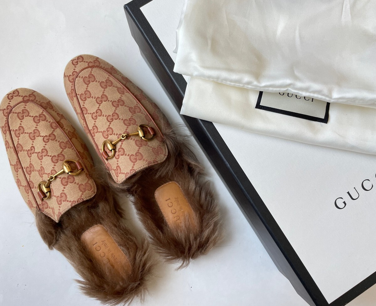Gucci Princetown Leather Slipper Fur Gucci Shearling Fur Lined