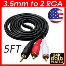 3.5mm to 2RCA Cable RCA to AUX Cord 2-RCA to 3.5mm Adapter Stereo Audio Y-Cable