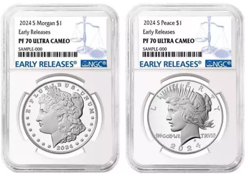 2024 S Morgan &Peace Silver  $1 NGC PF70 UC Early Releases W/OGP #378