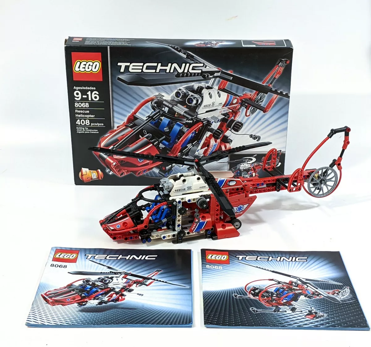 Grundlægger Rød Variant LEGO Technic 8068 Rescue Helicopter - 100% Complete with Box and Manual |  eBay