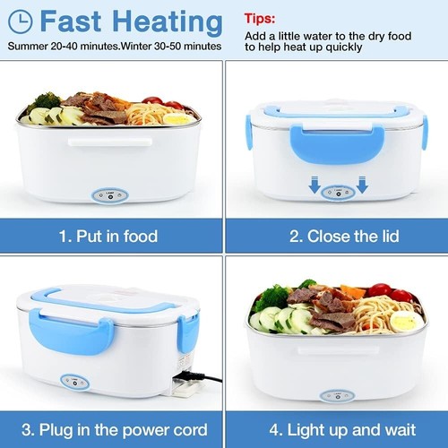 Electric Lunch Box Food Warmer with Removable Stainless Container 1.5 L,110V/12V - Picture 2 of 5