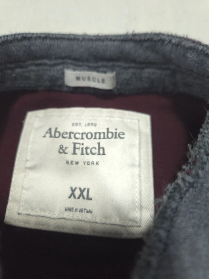 Suéter Abercrombie Fitch Niños Doble Extra Grande Gris Henley Sudadera Músculo Foto 2 de 4