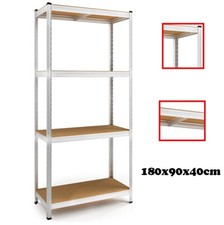 4 Tier Racking Shelf Heavy Duty Garage Shelving Storage Shelves 180x90x40cm UKES