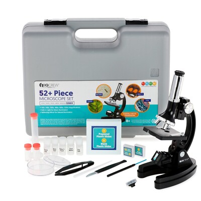 AmScope 52pc 120X-1200X Kids Starter Compound Microscope Science STEM Kit