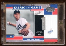 2002 LEAF CERTIFIED PEE WEE REESE 1/1 GAME WORN JERSEY FOTG DODGERS LEGEND   HOF