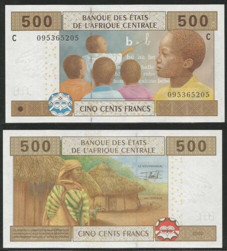 CENTRAL AFRICAN STATES - CHAD (C) - 500 Francs 2002 UNC Pick 606C - Zdjęcie 1 z 1
