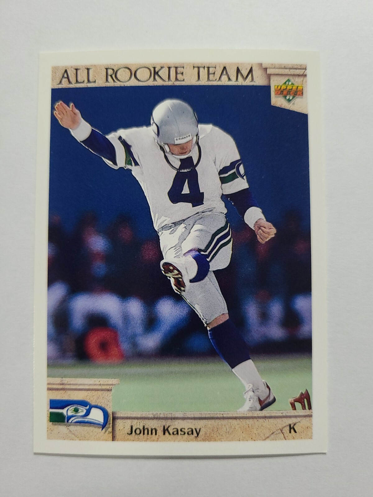 JOHN KASAY 1992 UPPER DECK FOOTBALL CARD # 54 E7771