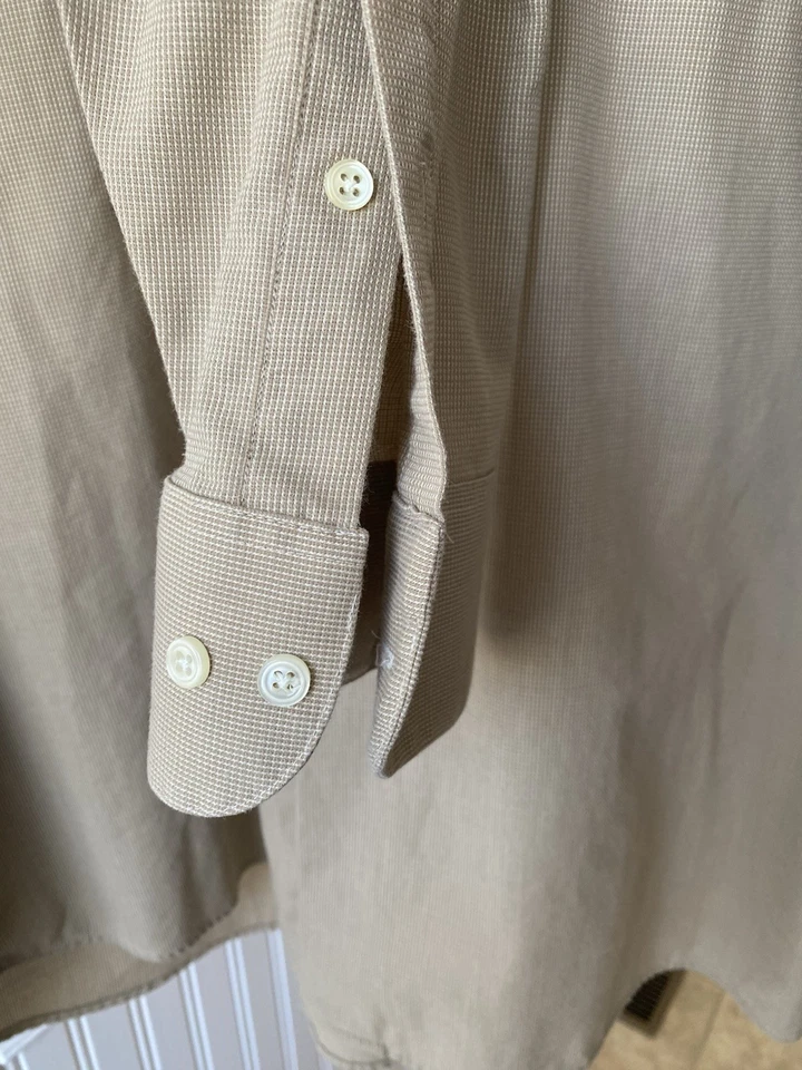 Camisa con botones de manga larga Geoffrey Beene 16 34-35, sin arrugas, ajuste regular Foto 4 de 4