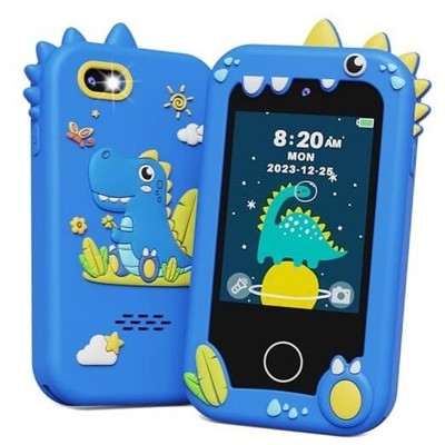  Kids Smart Phone, Touchscreen HD Dual Camera Cell Phone for Kids, Blue