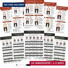 Tai Chi Chair Workout Chart - 30-Day Challenges for Men, Seniors, Beginners