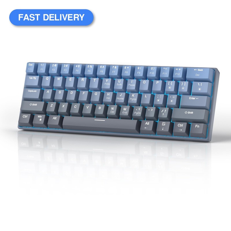 MageGee 60% Mechanical Gaming Keyboard, STAR 61 Compact Blue LED Backlit...