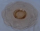 Vintage Pink Depression Etched Platter--13-1/2 Scalloped