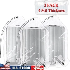 Clear Plastic Storage Bags W/ Drawstring Clothes & Household Items 3 Pack New