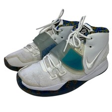 Nike Kyrie 6 Basketball Shoes Boys Size 5Y Mid Straps Lace Up BQ5599-146 White
