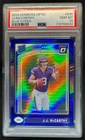 2024 Donruss Optic JJ McCarthy Blue Hyper Rated Rookie #235 Vikings PSA 10