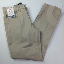 Chaps 5-Pocket Twill Pants Men’s Size 32x32 Hampton Khaki Slim Straight Fit