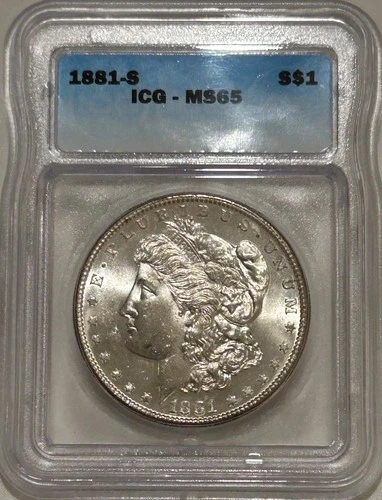 1881 S Morgan Silver Dollar ICG MS65