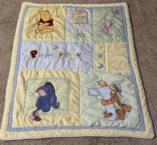 Disney Winnie the Pooh Baby Quilt Crib Blanket 33x42 Eeyore Piglet Tiger