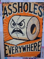 30x40cm Completed Diamond art A-holes Everywhere Toilet paper roll