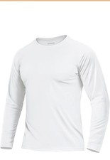 Men's UPF 50 Sun Protection UV SPF Shirts Long Sleeve Lightweight Quick Dry Lg