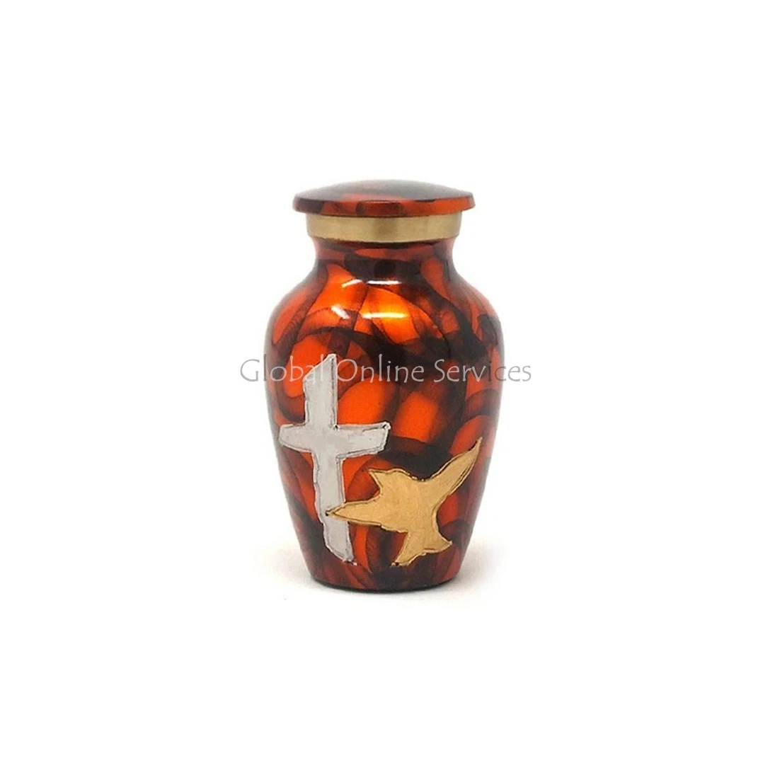 Incineration Urns Mini Flying Golden Bird for Human Ashes