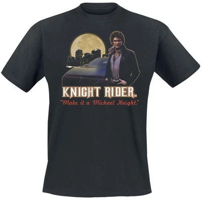 Knight Rider Make It A Michael Knight Men's T-Shirt Black Fan Merch, Movies, TV - Bild 1 von 2