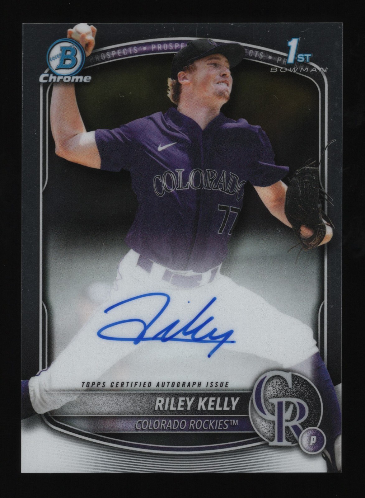 2025 Bowman Draft Riley Kelly 1st Chrome Prospect Auto #CPA-RK Rockies C