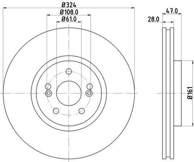 2X Mintex MDC1536 Front Brake Discs 324mm Vented Fits Renault Espace Vel Satis