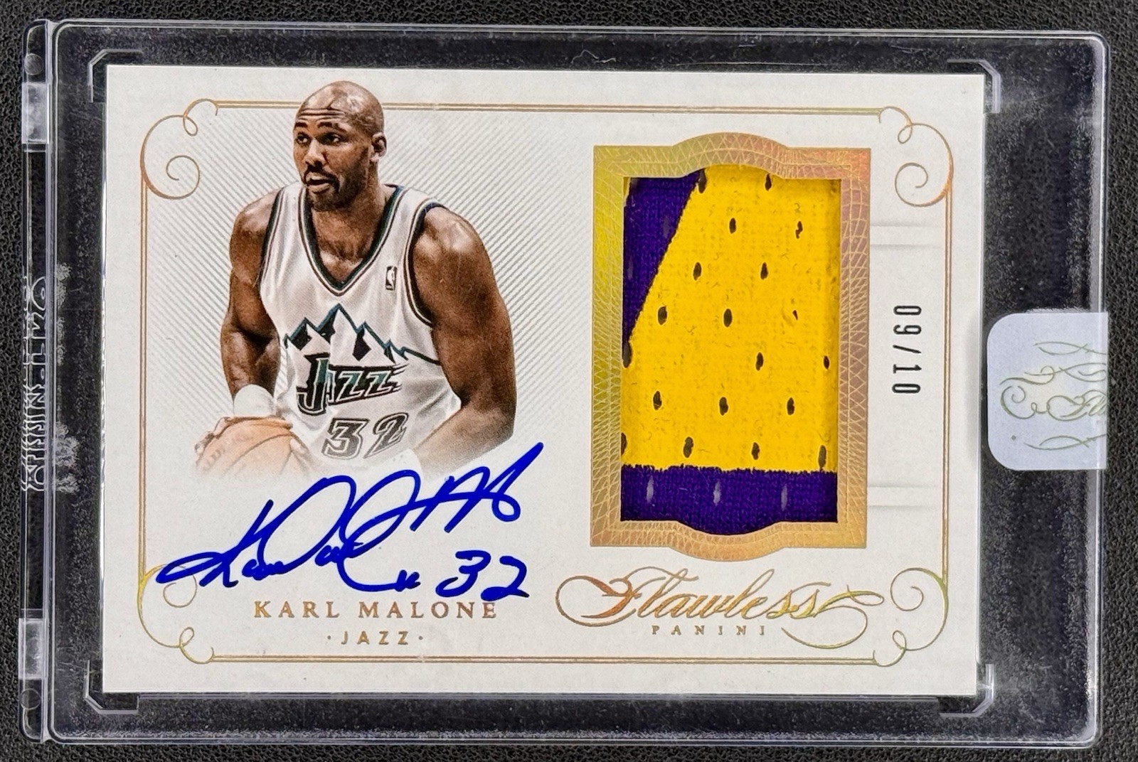 Karl Malone 2014-15 Flawless Patch Auto Gold /10 SEALED RARE view 1