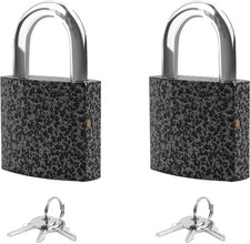 2 Pack Small Padlock with 3Keys keyed Alike  Locker Lock 30mm, Lock with Key Pa