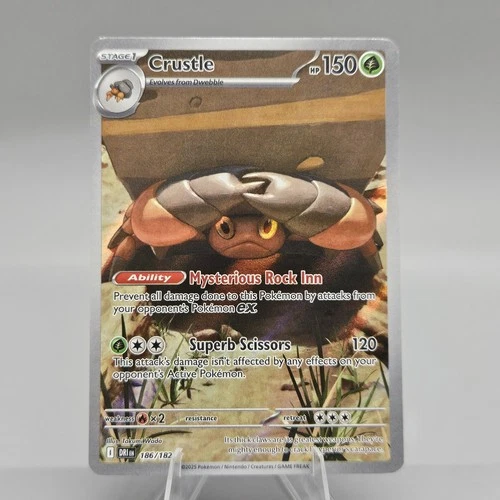Pokemon TCG Crustle 186/182 Sv10: Destined Rivals Holo NM/M IR