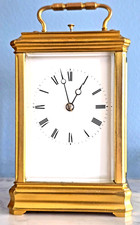 ANTIQUE FRENCH REPEATER CARRIAGE CLOCK + KEY, SERVICED, C 1890 Fully working