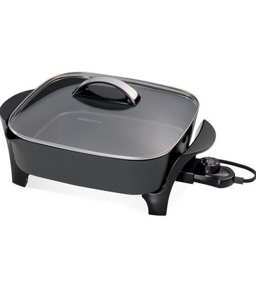Presto 07117 12'' Electric Skillet with Tempered Glass Lid Nonstick New Open Box