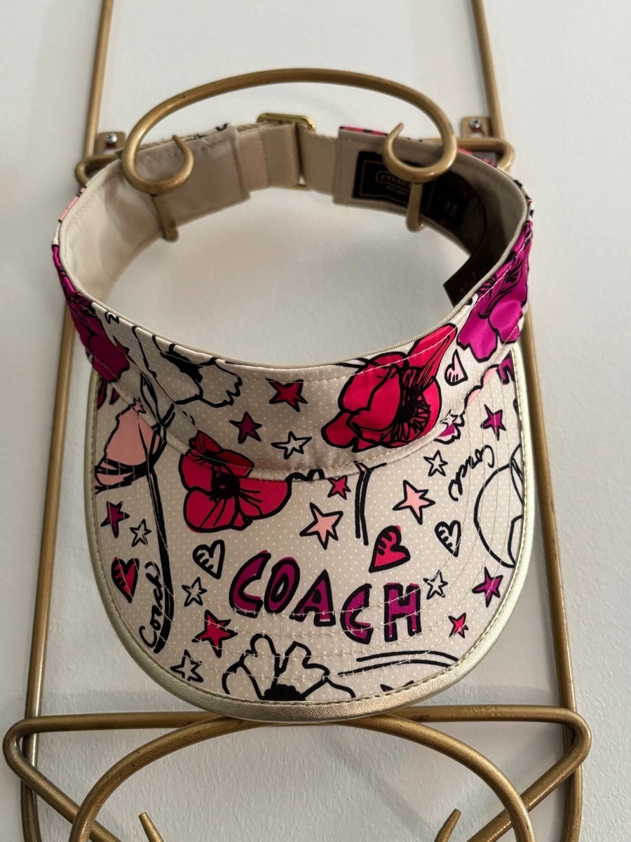 Coach Multicolor Floral Logo Visor with Pink Trim Coach Visor Hats for Women for sale | eBay main image 3