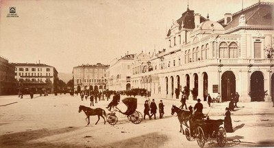 FOTO FRANKREICH Côte d'Azur NIZZA Ca 1880 vor dem städtischen Casino