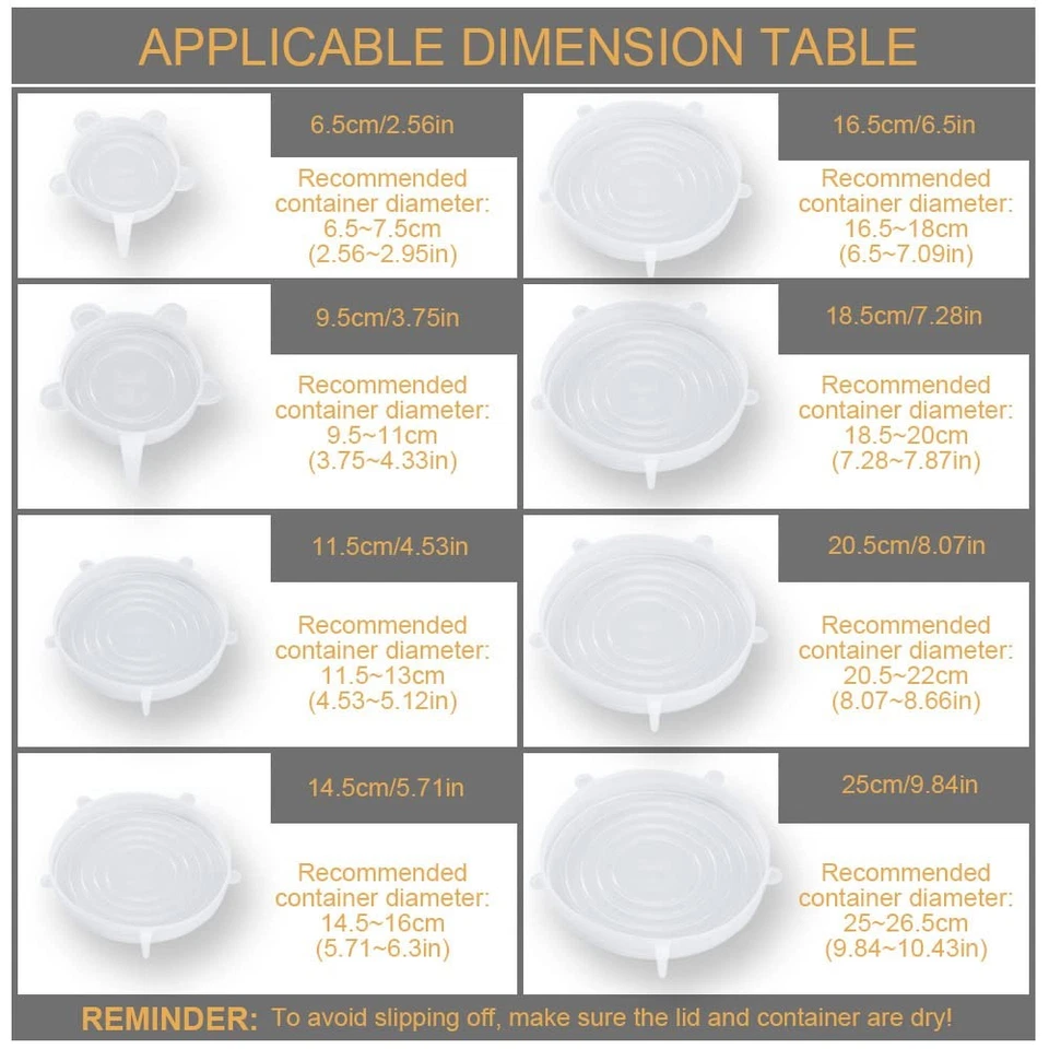 4 Pack Same Size Silicone Stretch Lids, Thicker Reusable Sturdy Silicone Cont... - Image 2 of 4