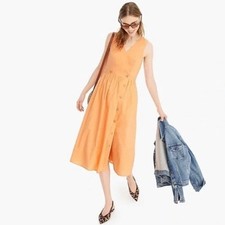 J. Crew Coral Rosina Sleeveless Midi Wrap Dress Sz 10