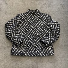 Lafayette 148 New York Geometric Pattern Jacket Blazer Black White 6